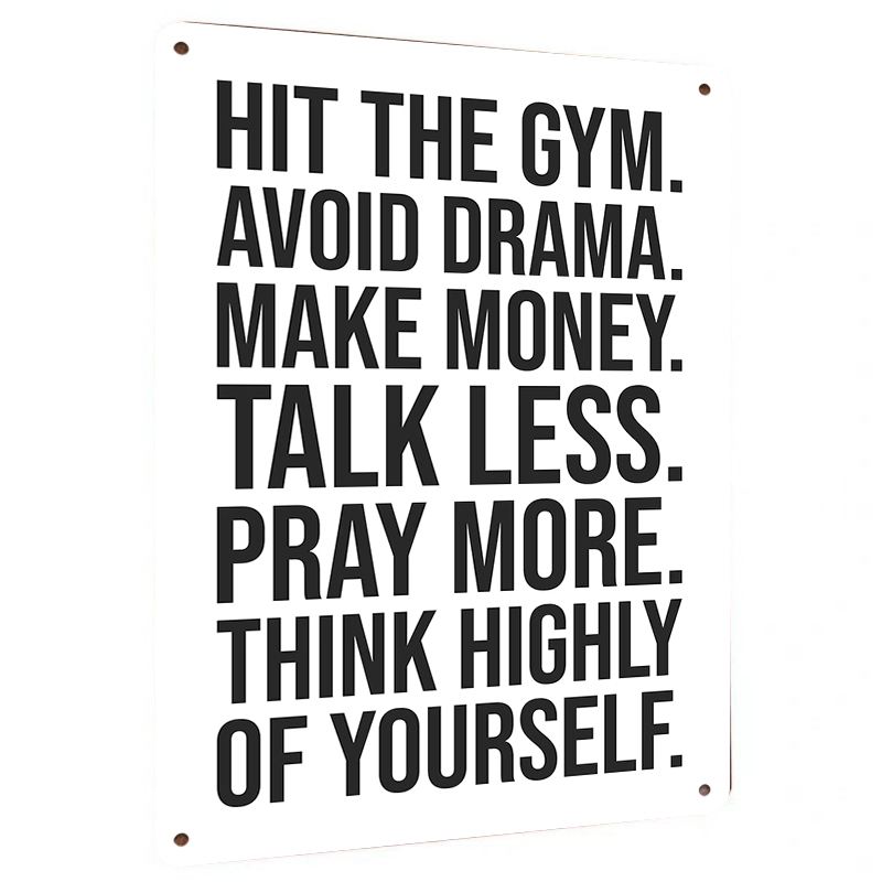 Home Gym Minimalist - Cartel de chapa de Metal con