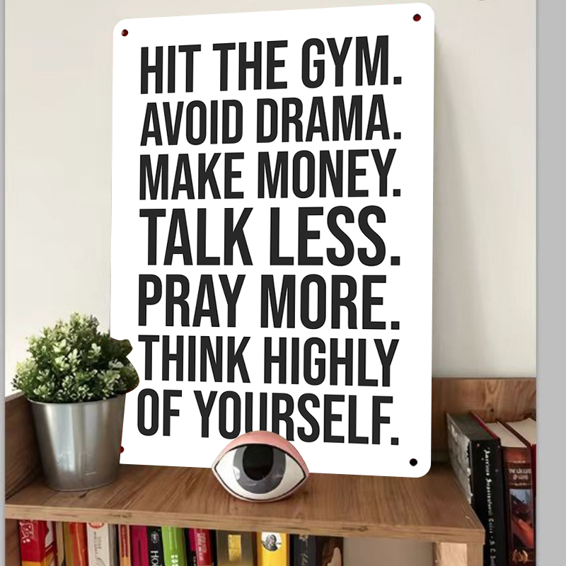 Cartel de chapa de Metal con c - Home Gym Minimalist reseña y precio