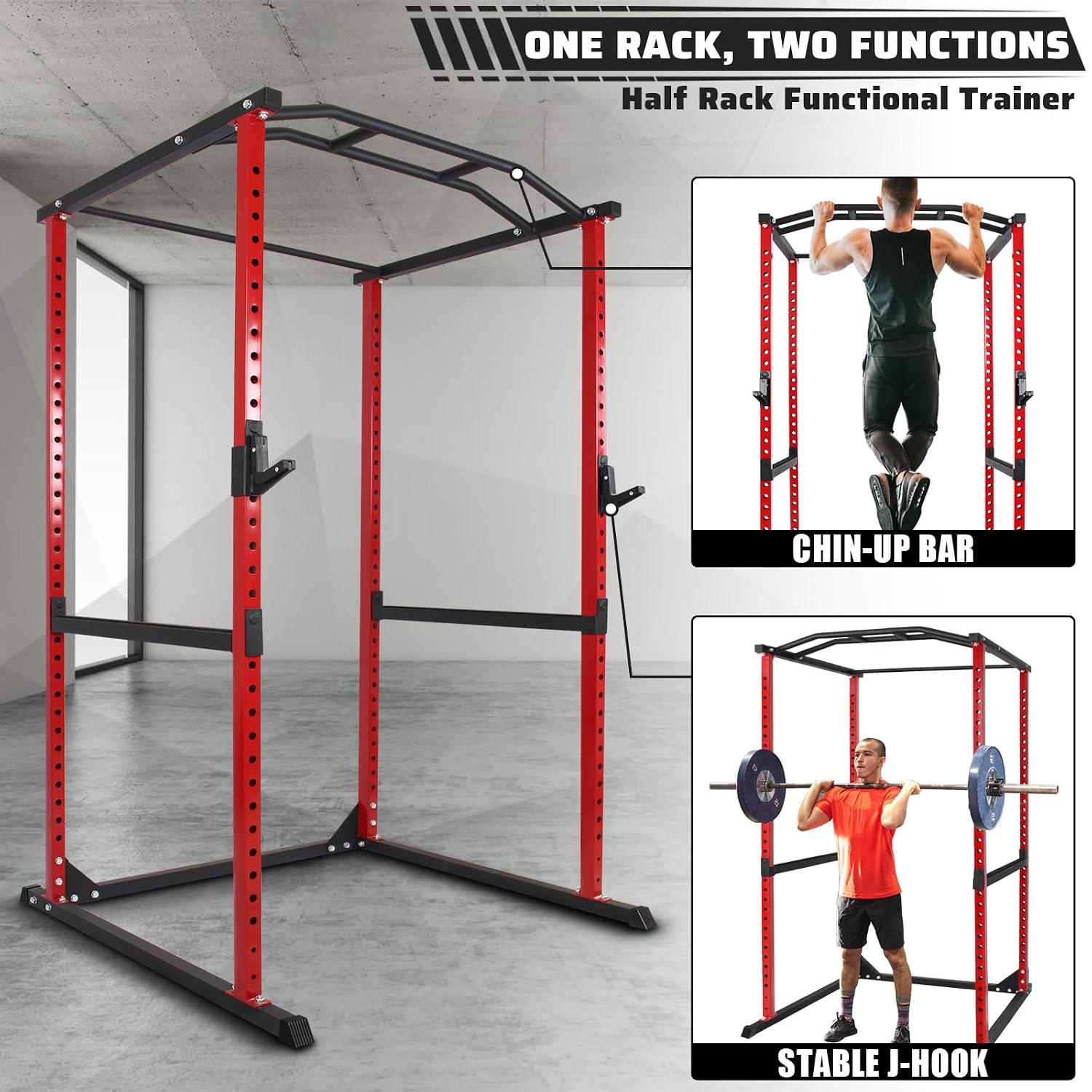 Jaula de potencia de 800 lb co - Home Gym Half Rack reseña y precio