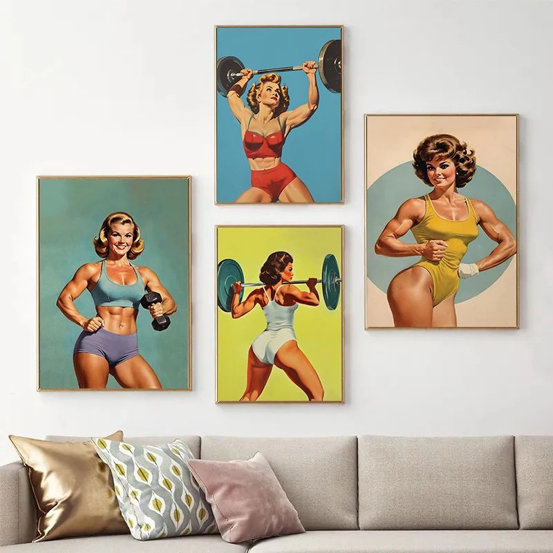 Pósteres Retro de gimnasio par - Home Gym Japan reseña y precio