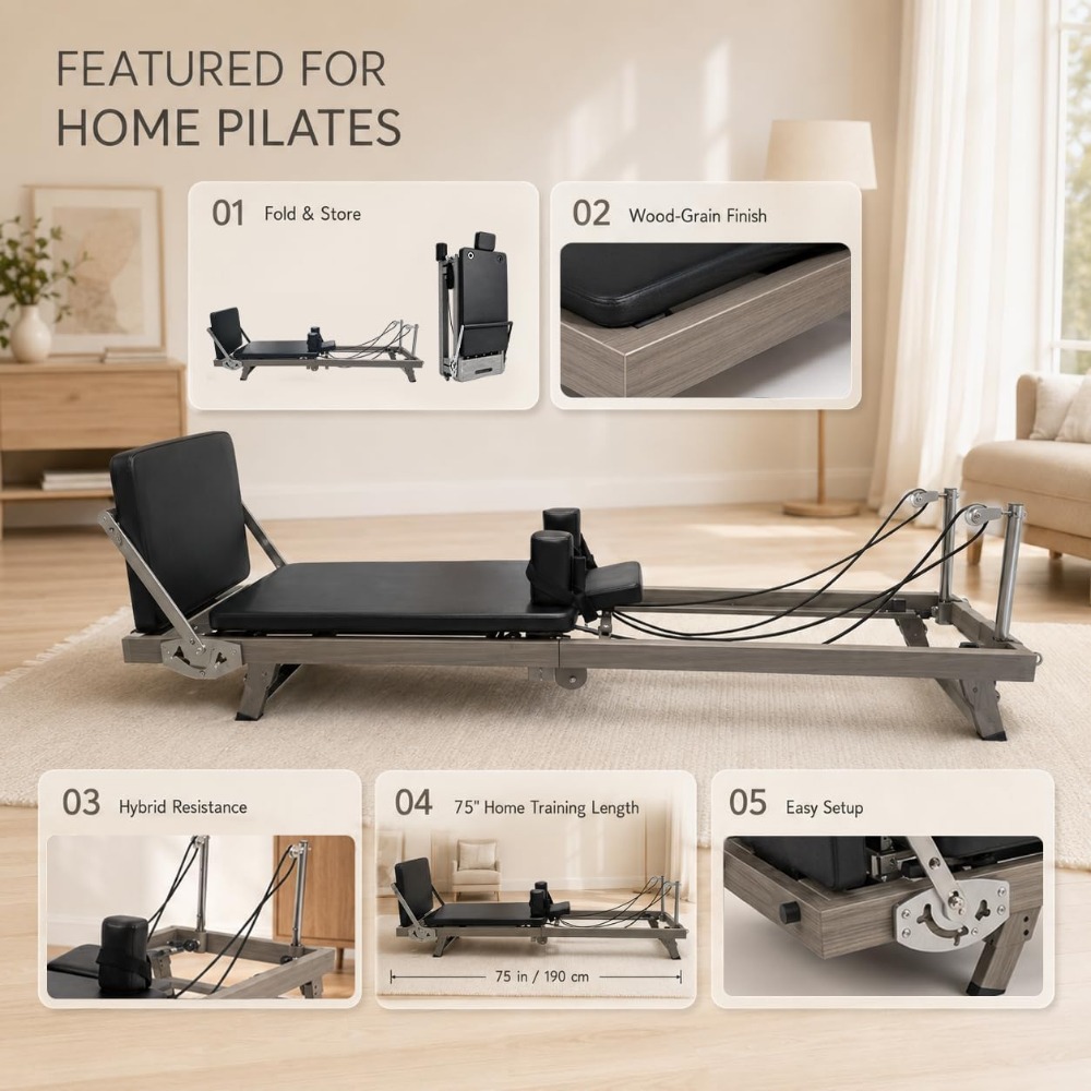 Reformer de Pilates Plegable d - Home Gym Pilates reseña y precio