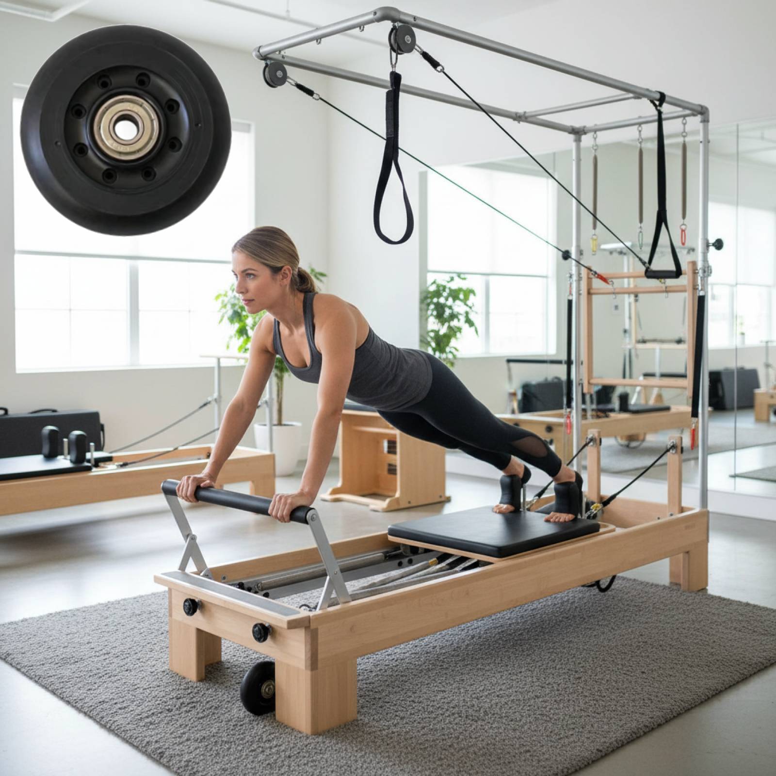 Rueda de Pilates Reformer Negr - Home Gym Pilates reseña y precio