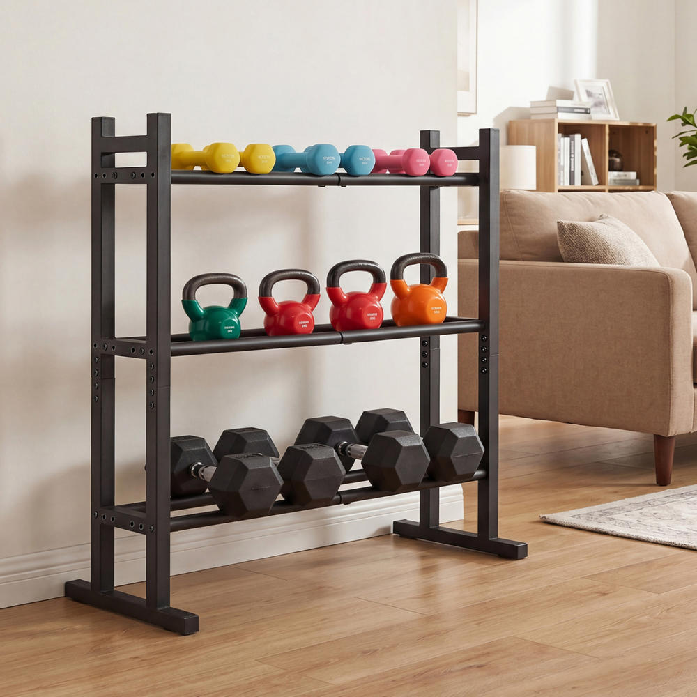 Estante para mancuernas de 3 n - Home Gym Dumbbells reseña y precio